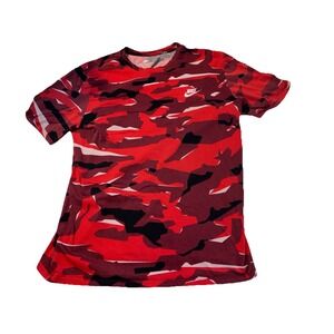 Nike‎ Camo Shirt Adult Large Orange Camouflage Short Sleeve Dri-Fit Tee Men
